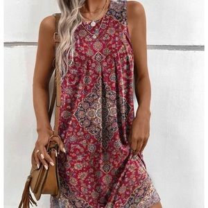 Sleeveless Mini Print Dress